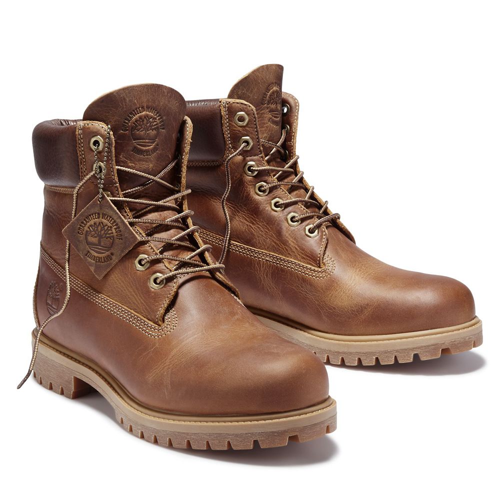 Timberland Mens 6-Inch Boots Heritage Waterproof - Brown - India ZE5017368